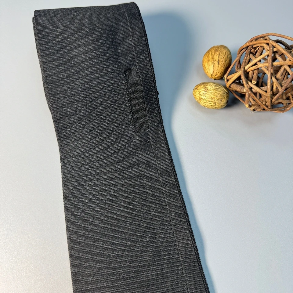 Трикотажний пояс довяз однотонний (8.5см*90 см), чорний