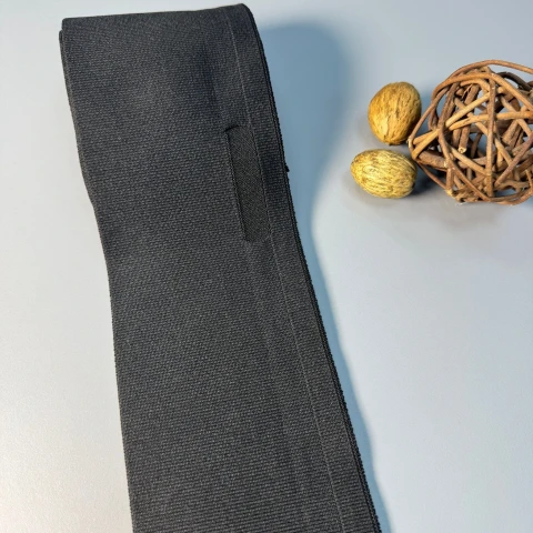 Трикотажний пояс довяз однотонний (8.5см*90 см), чорний