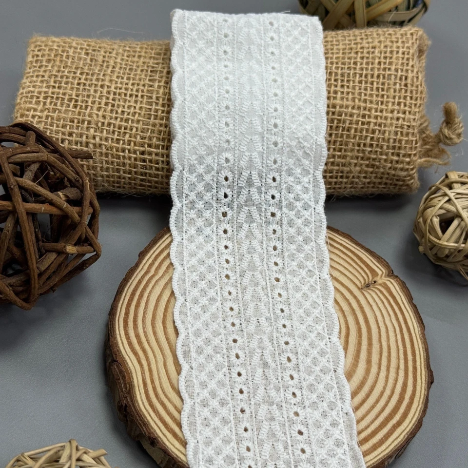 Мереживо прошва "Пелюстки світанку" 6 см  (1 м.), білий