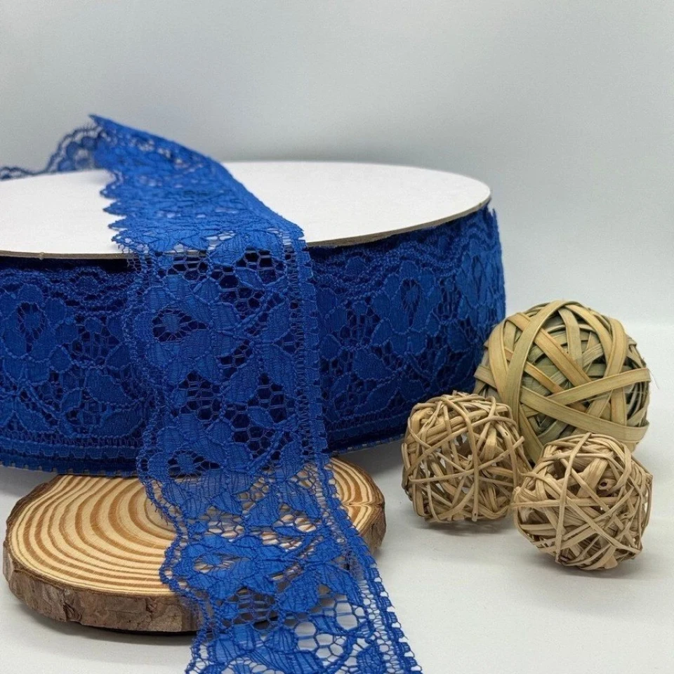 Мереживо поліестр кольорове «Квітка спокуси» 6 см (1 м.), 5 синій