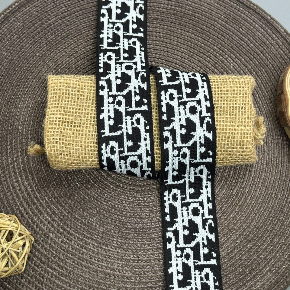 Трикотажний лампас Дарія 4 см (1 м), чорний+білий