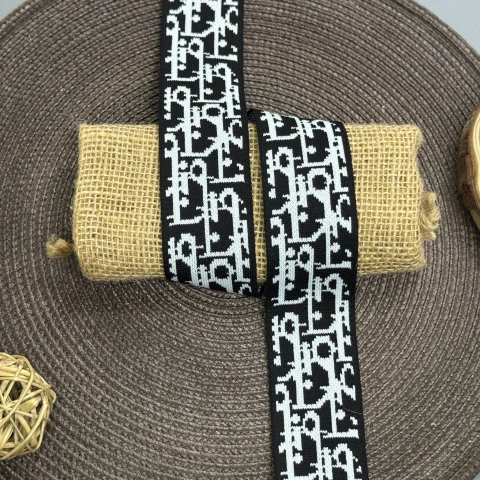 Трикотажний лампас Дарія 4 см (1 м), чорний+білий