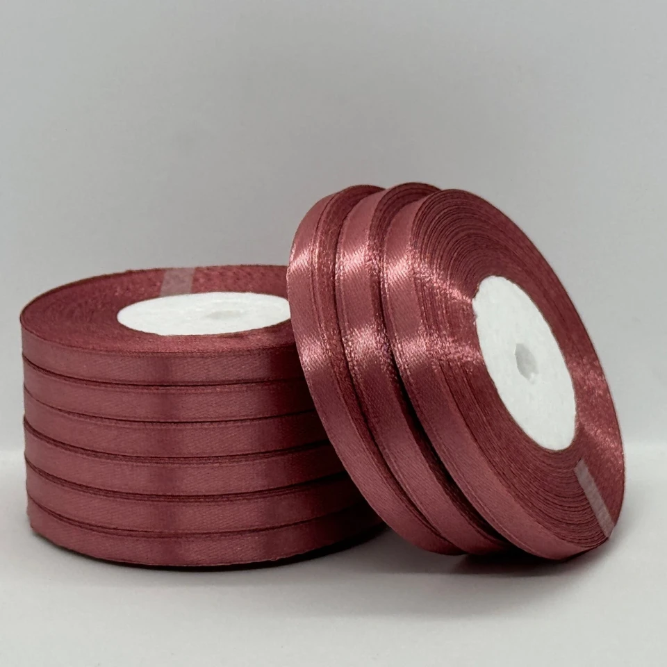 Атласна стрічка 0.6 см (33 м.), 102 винно-червоний