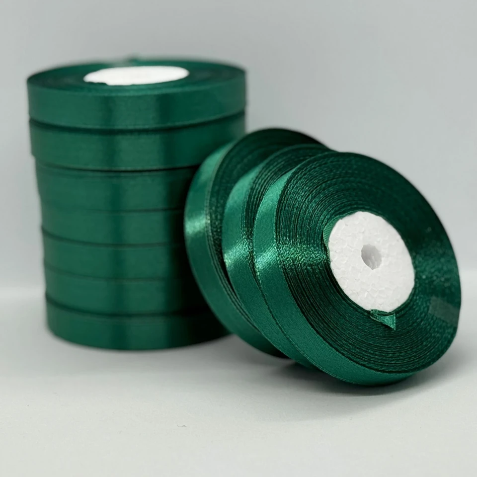 Атласна стрічка 1.2 см (33 м.), 56 ізумруд
