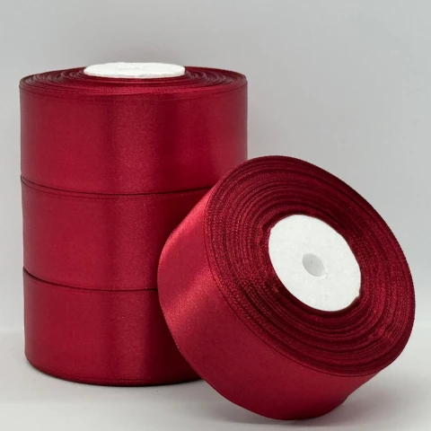 Атласна стрічка 4 см (33 м.), 48 карміновий
