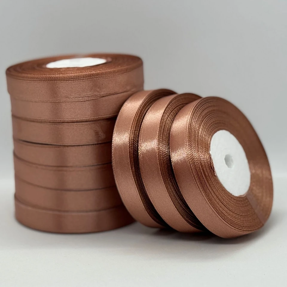 Атласна стрічка 1.2 см (33 м.), 117 какао