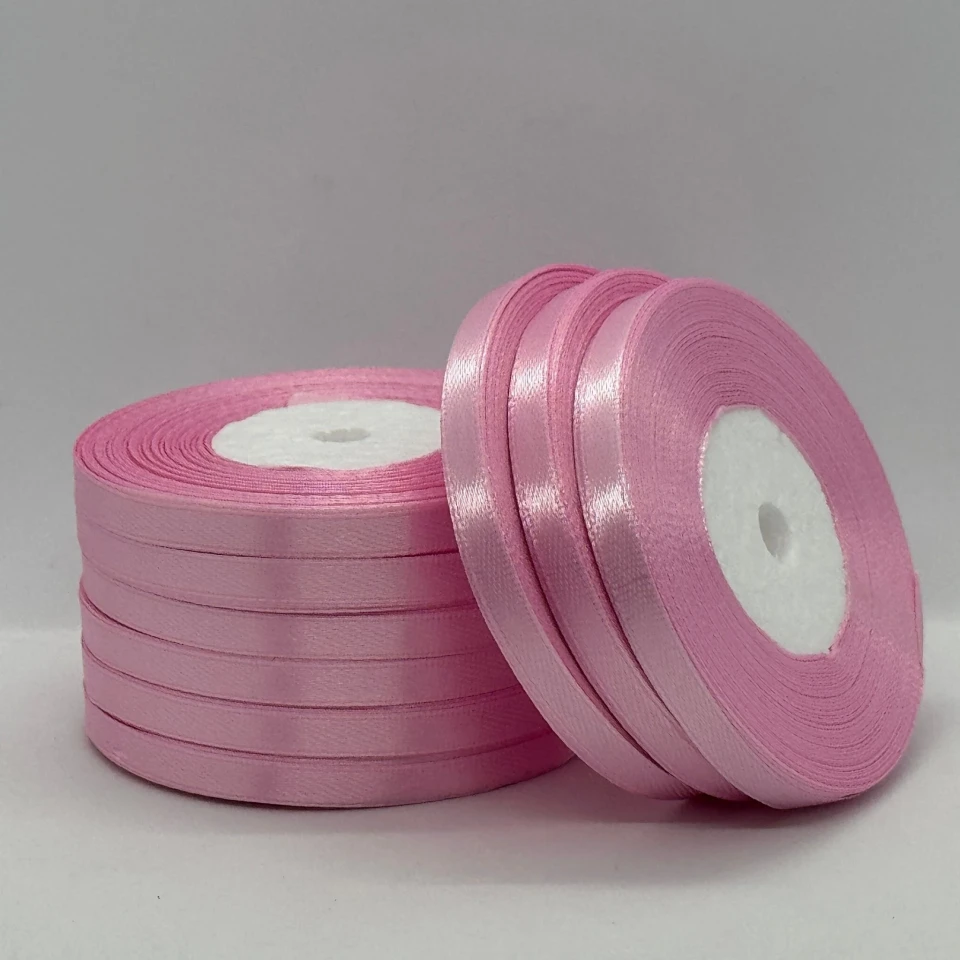 Атласна стрічка 0.6 см (33 м.), 93 світло рожевий