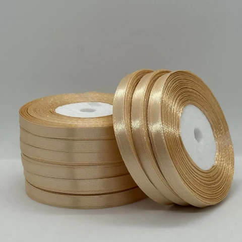 Атласна стрічка 0.6 см (33 м.), 155 бежевий