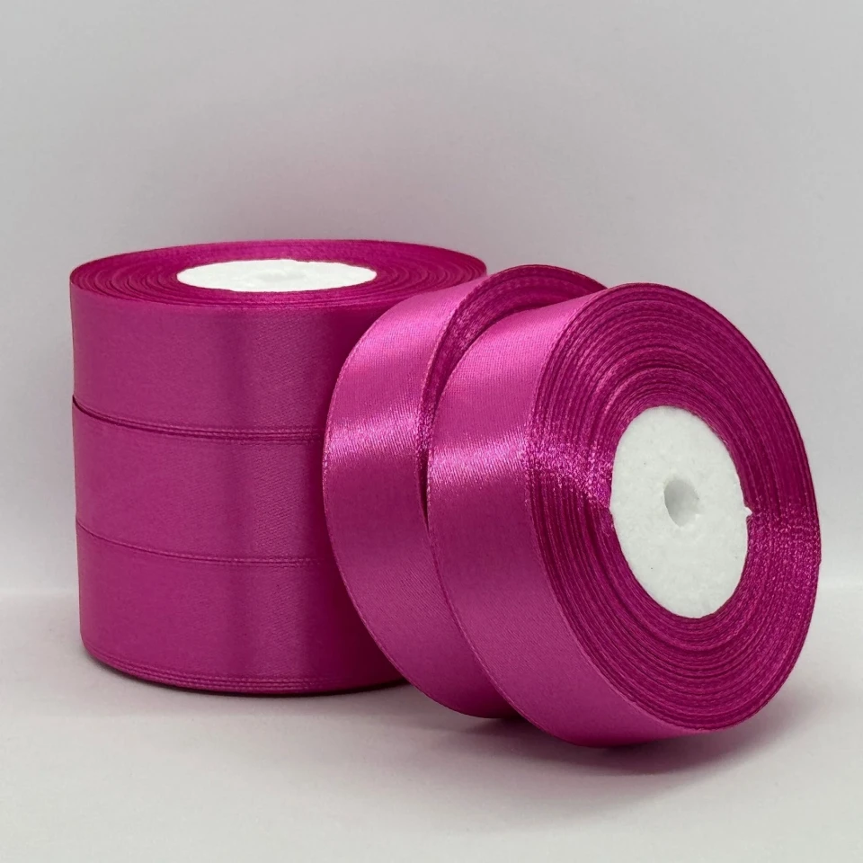 Атласна стрічка 2.5 см (33 м.), 95 фуксія