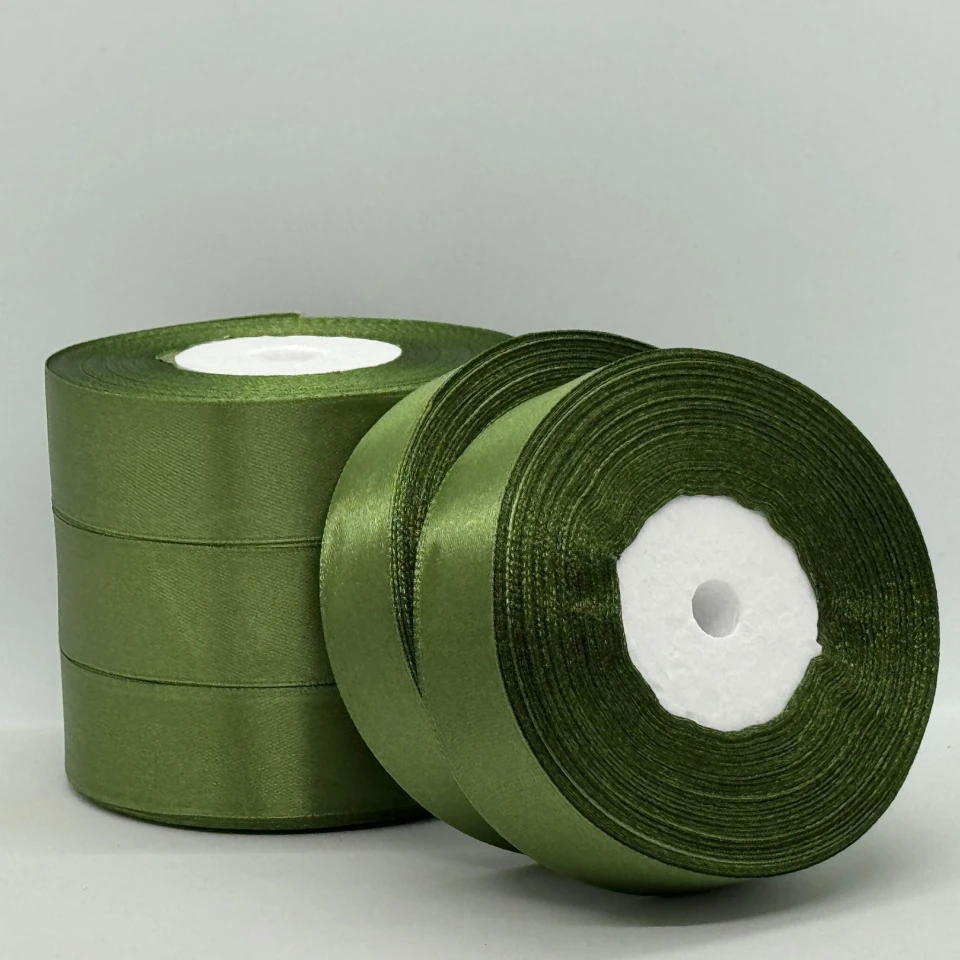 Атласна стрічка 2.5 см (33 м.), 112 горчичний