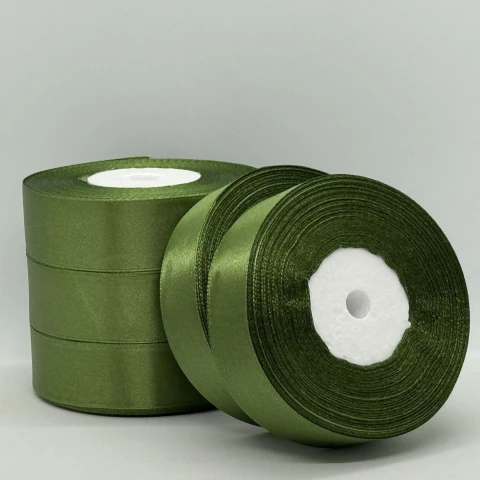 Атласна стрічка 2.5 см (33 м.), 112 горчичний