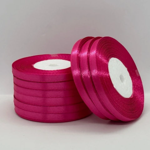 Атласна стрічка 0.6 см (33 м.), 130 горячо-рожевий