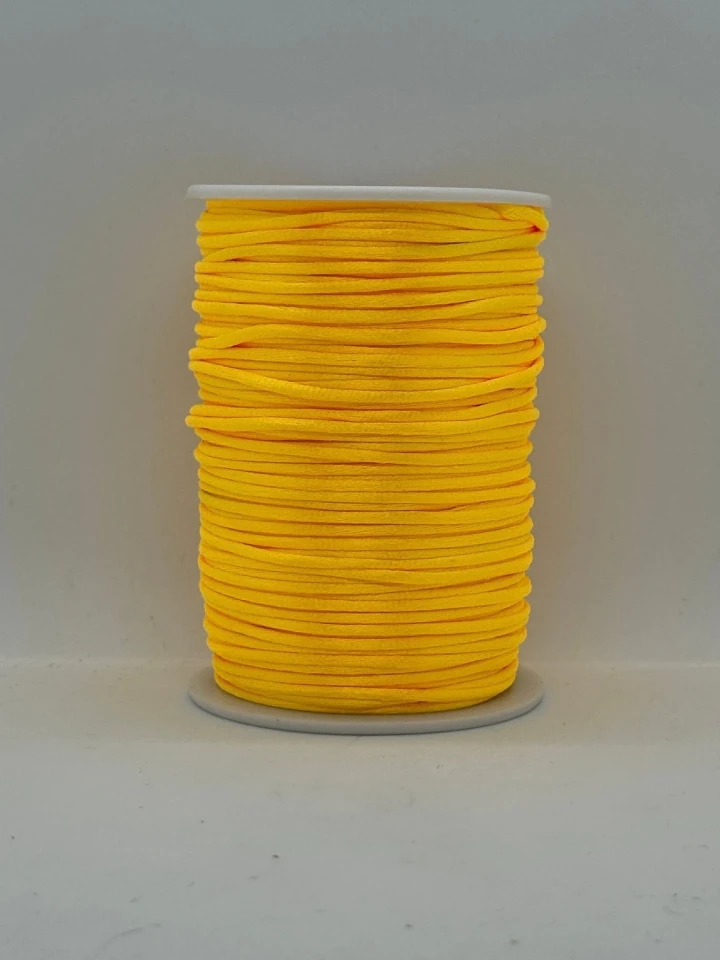 Шнур атласний корсетний 2.3 мм (100 ярдів/91,44 м.), 56 жовтий