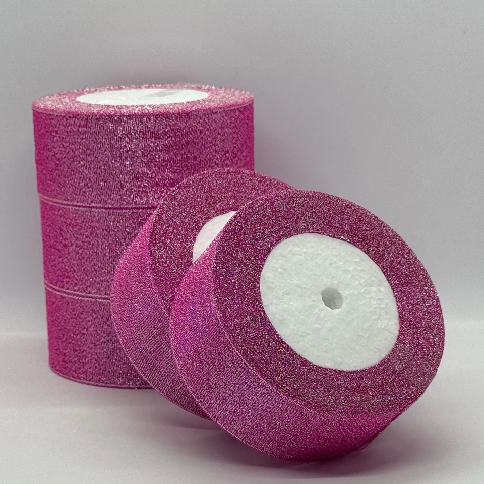 Тасьма парчева 4 см (25 ярдів/22,75 м.), 34 ліловий + срібло