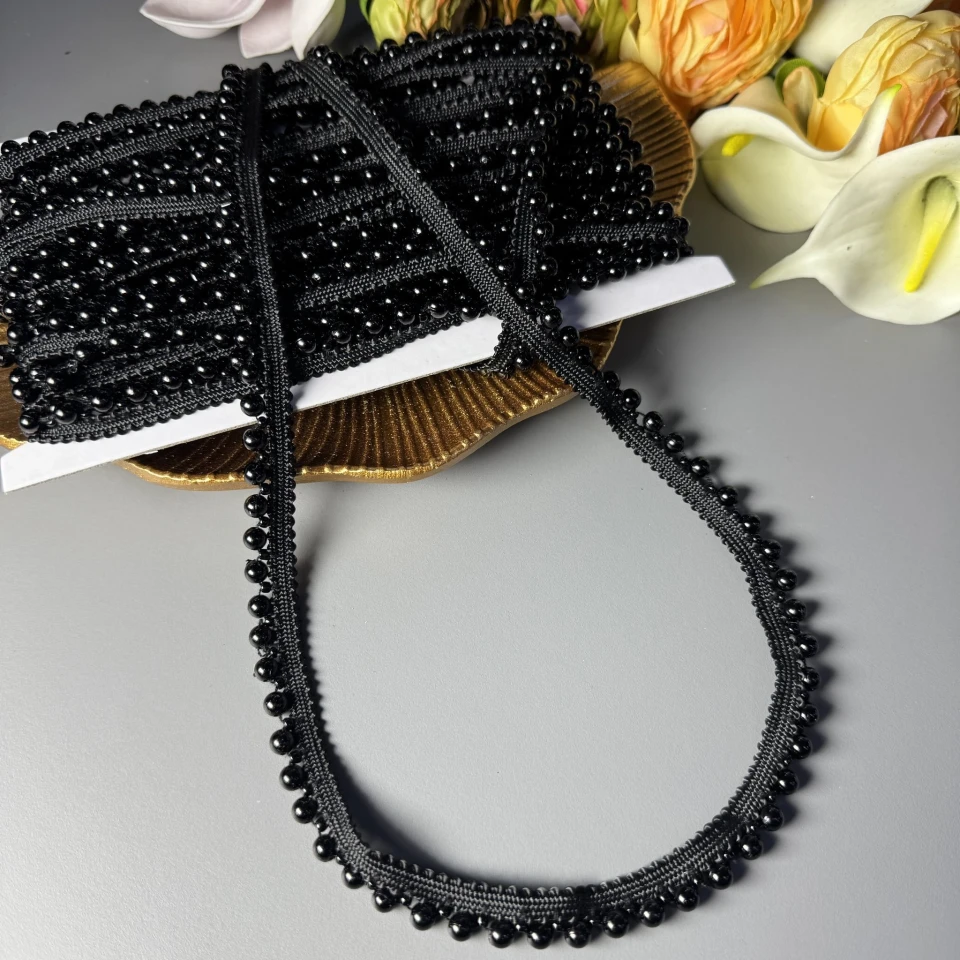 Кант з перлинами чорний (1 м.), чорний