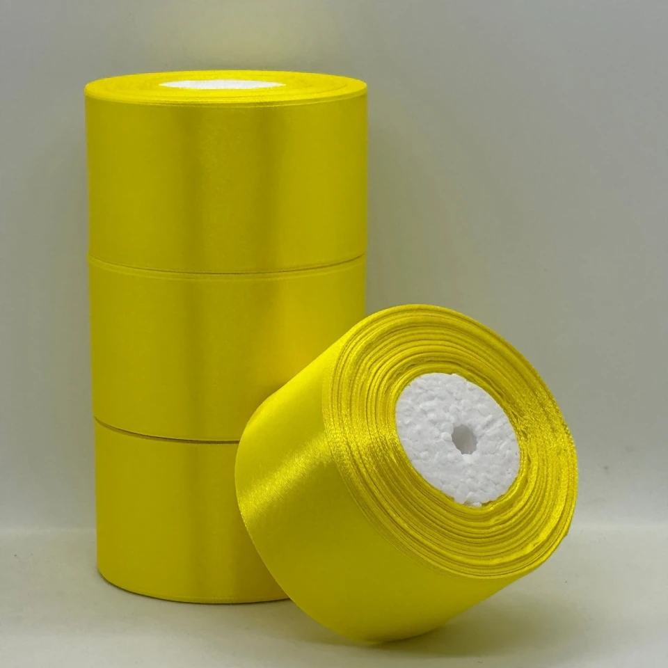 Атласна стрічка 5 см (33 м.), 189 лимонний