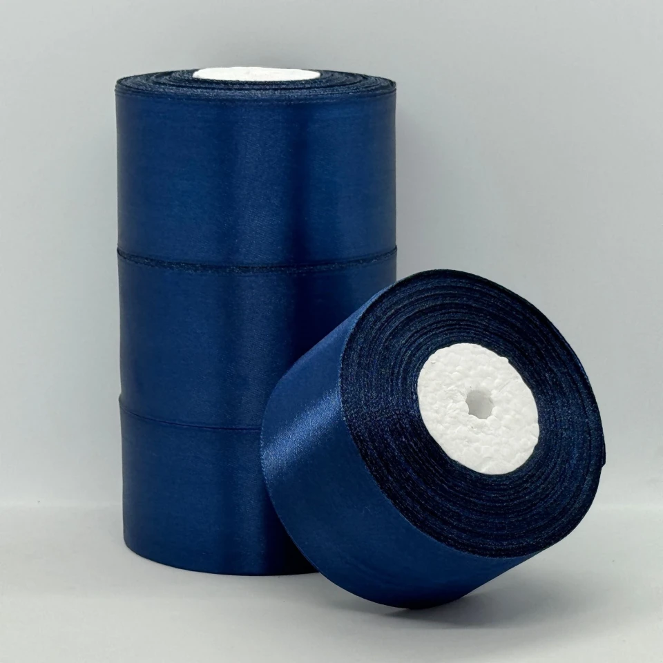 Атласна стрічка 5 см (33 м.), 38 темний синій