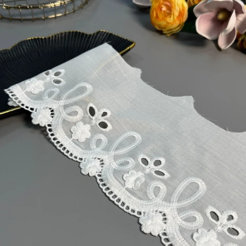 3D Мереживо прошва Діана 16 см(1 метр), натуральний