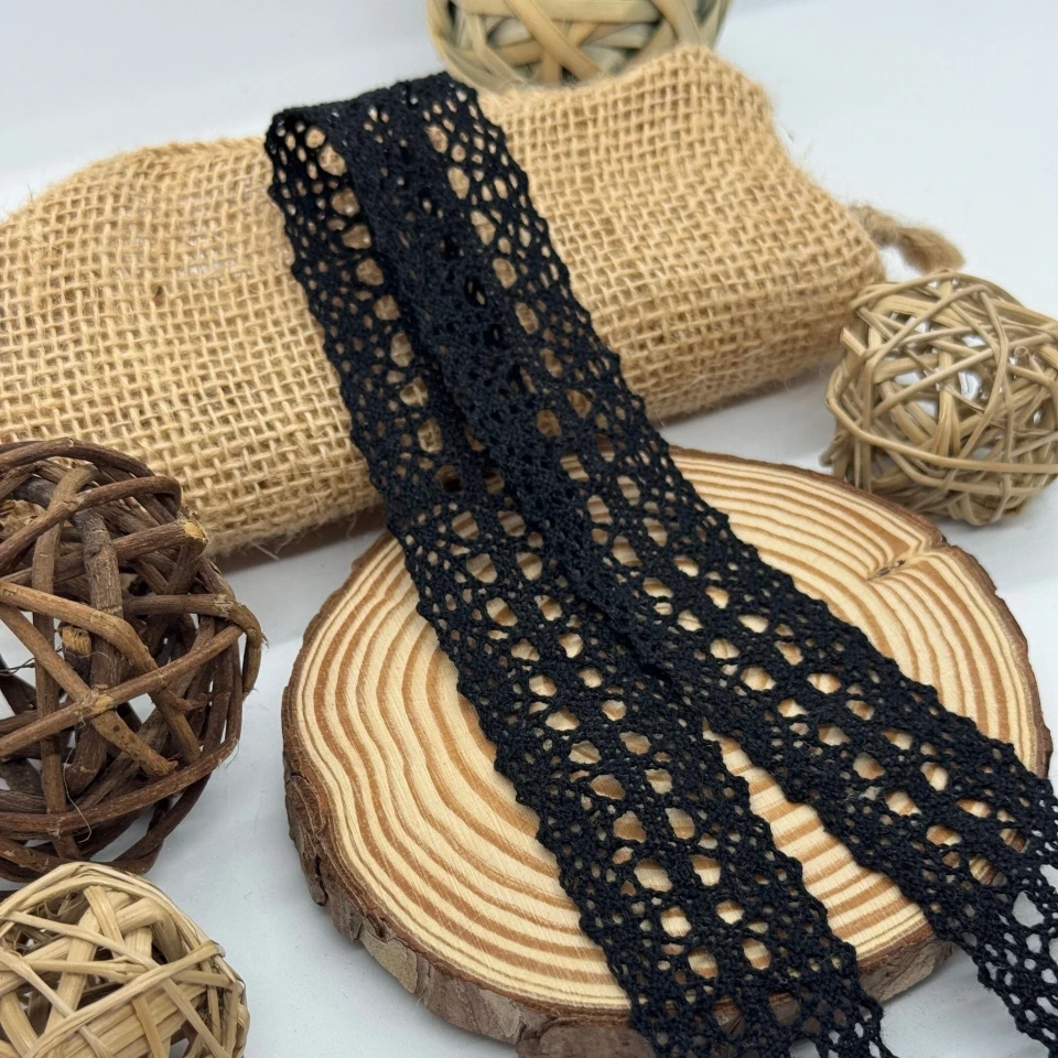 Мереживо макраме "Лавандовий шепіт" 3 см. (1 м.), чорний