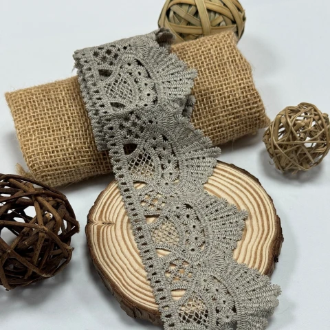 Мереживо поліестер "Шовкова феєрія"  6 см.(1 м.), сірий