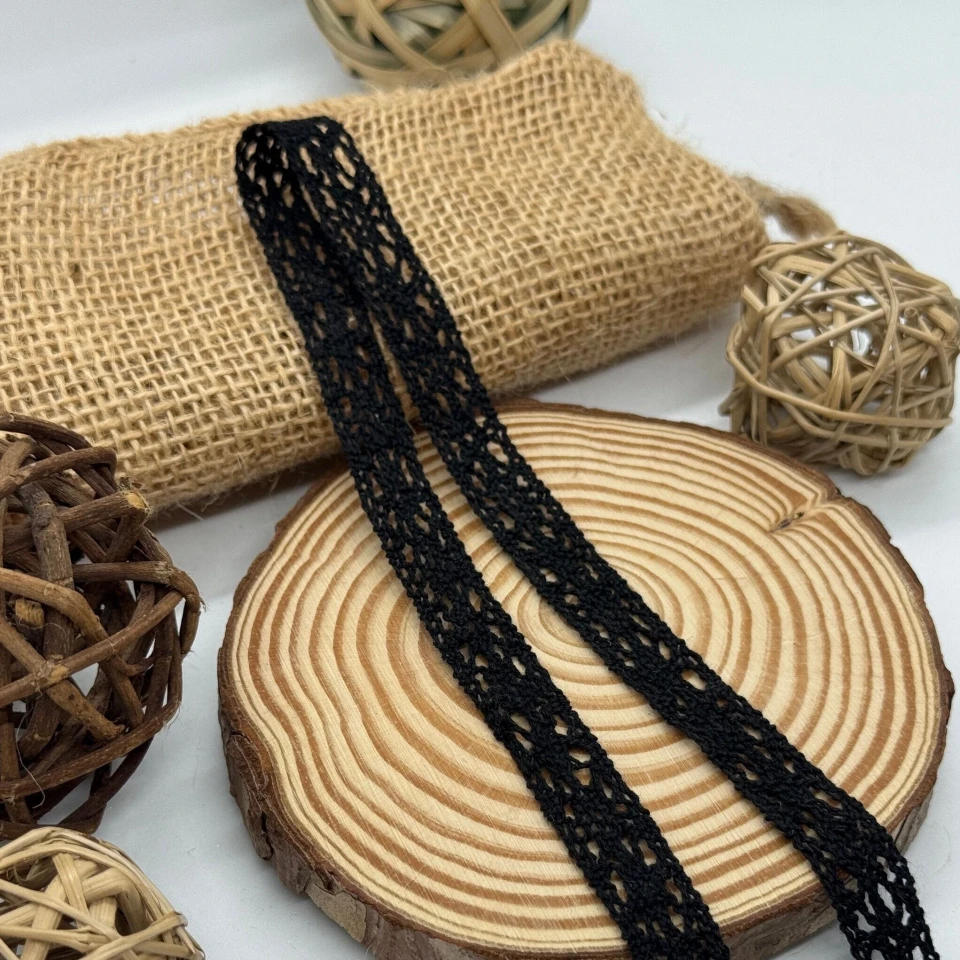 Мереживо макраме "Вишуканий спокій" 1,5 см(1 м.), чорний