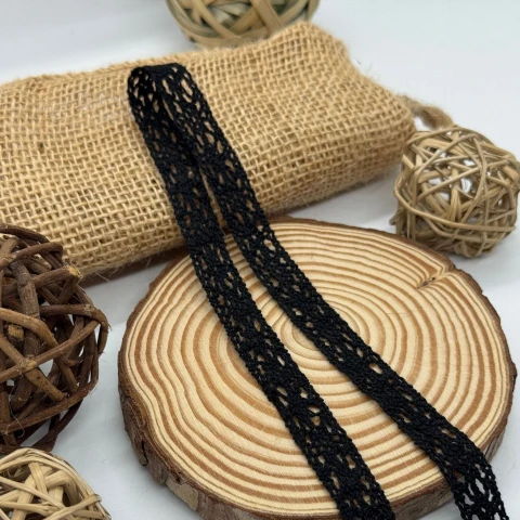 Мереживо макраме "Вишуканий спокій" 1,5 см(1 м.), чорний